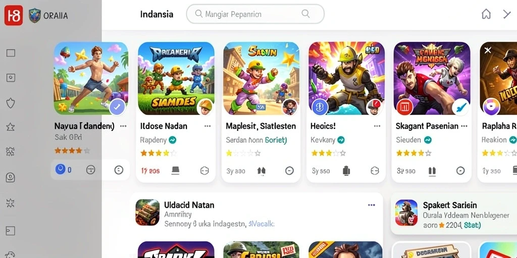 Tampilan awal permainan yang menarik dan penuh warna.